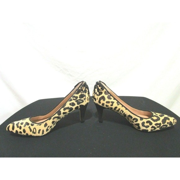 EUC! Amelia Grace Leopard Pony Hair Point Toe Bow High Heels Shoes Women Sz 6.5M - Picture 5 of 10
